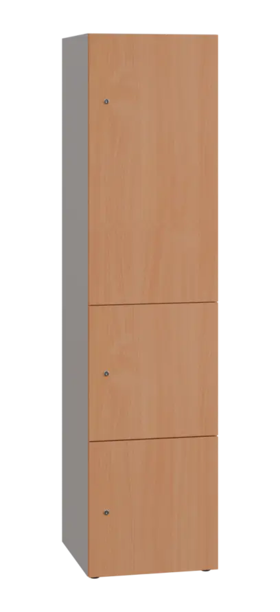 DOMINIT 431 úložná skříň 3-boxová, 1817x450x400 mm, korpus šedý, dvířka buk royal